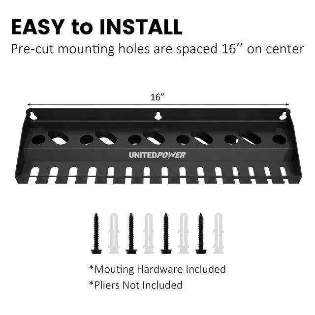 Alt view image 6 of 7 - Vise Grip Holder, Wall Mount Pliers Storage Rack Organizer for Workshop, Shed, Garage, Stores up to 15 Vises or 11 Pliers