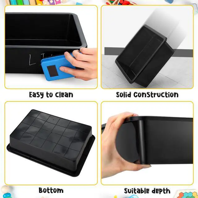 Alt view image 3 of 7 - 10 Pcs Flat Storage Organizer Tray Bin Paper Tray for Classroom Plastic Stackable File Organizer for School Office Teacher Book Organization(Black,13.78 x 9.84 x 3.15 Inch)