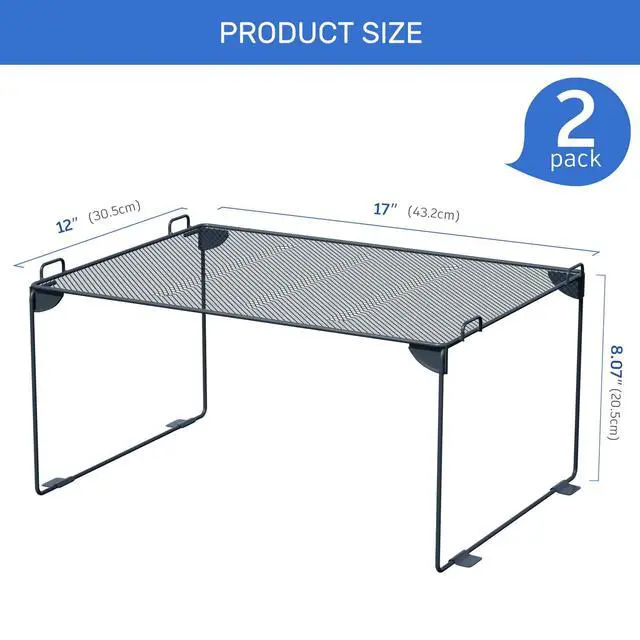 Alt view image 2 of 7 - Shelf Organizer, Gray, 2 Pack