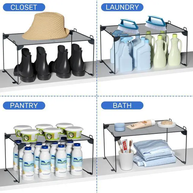 Alt view image 6 of 7 - Shelf Organizer, Gray, 2 Pack