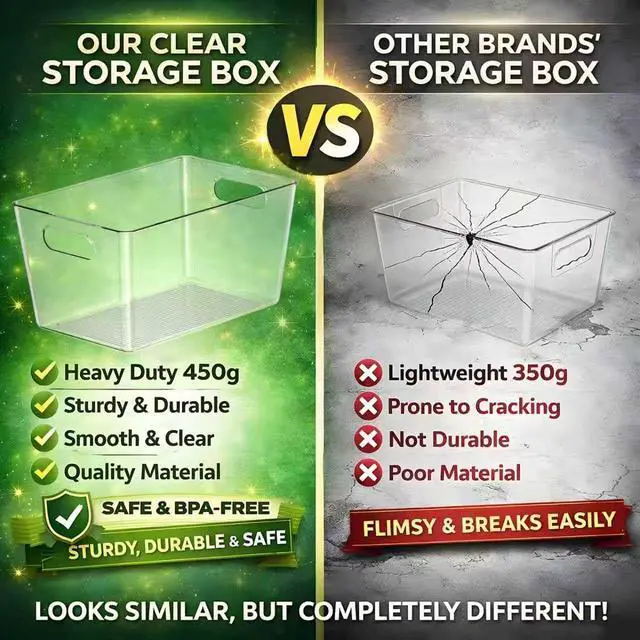 Alt view image 4 of 7 - Set of 6 Clear Plastic Storage Bins, 4 Large +2 Small Pantry Organizers and Storage Containers for Kitchen Organization, Home Storage Must Haves for Office, Closet, Garage, Freezer& Bathroom