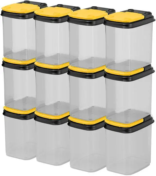 Main image of Bits and Bolts Storage Containers - Storage Bins with Lids - Bulk Organizer for Workshop, Pantry, or Garage Supplies - 1 Quart 12 Pack