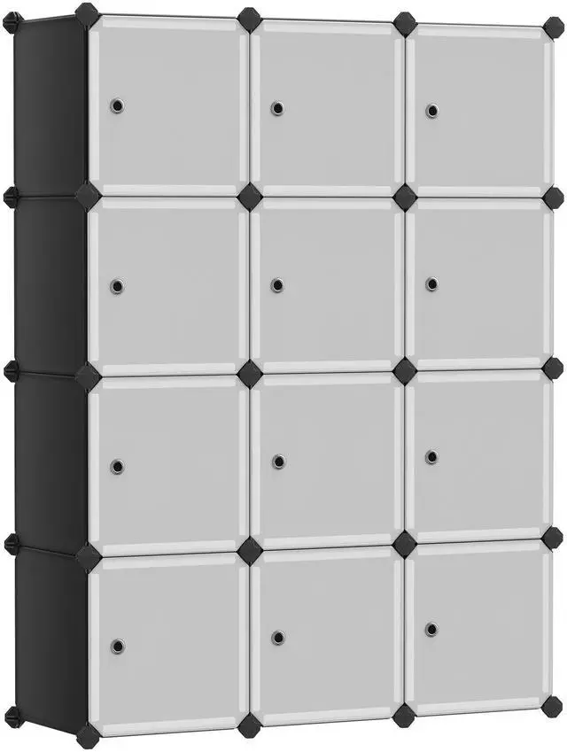 Main image of Cube Storage Organizer, 12-Cube Closet Storage Shelves, Modular Bookcase, Black ULPC34HV1
