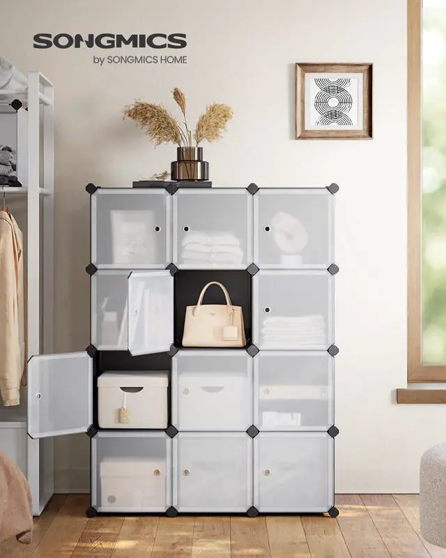Alt view image 2 of 6 - Cube Storage Organizer, 12-Cube Closet Storage Shelves, Modular Bookcase, Black ULPC34HV1
