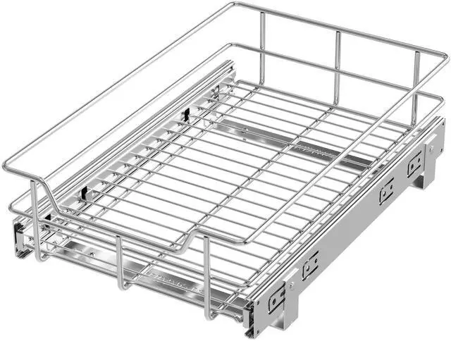 Main image of Pull Out Cabinet Organizer 11" W X 17" D, Slide Out Drawers For Kitchen Organizers and Storage, Pull Out Drawers For Cabinets Capacity Heavy Duty Caddy, Cabinet Shelves Chrome-Plated, Bathroom Pantry