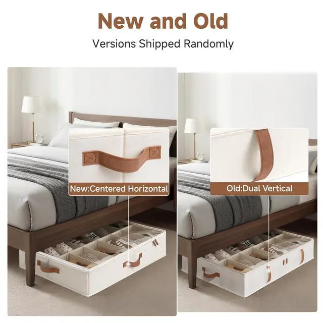 Alt view image 5 of 7 - 2-Pack 24-Pair Under Bed Shoe Storage Organizer, Beige