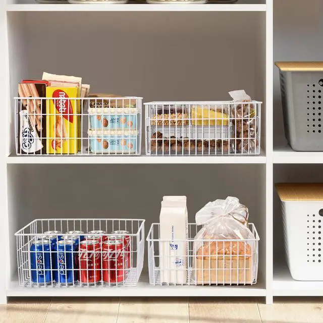 Alt view image 3 of 7 - Freezer Organizer Bins, Vertical Sides Wire Freezer Baskets for Upright Freezer, Chest Freezer Organizer Deep Freezer Storage Containers for Foods, Snacks, Vegetables, Fruits, Set of 6