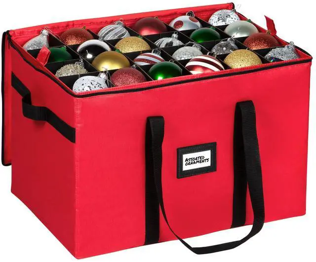 Main image of Christmas Ornament Storage Container,Box Stores Up to 96, Adjustable Dividers, Large Organizer Bin to Protect and Store Holiday Décor