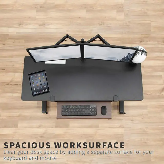 Alt view image 2 of 7 - Dark Walnut Large 27 x 11 in Under Desk Keyboard Tray, MOUNT-KB05D
