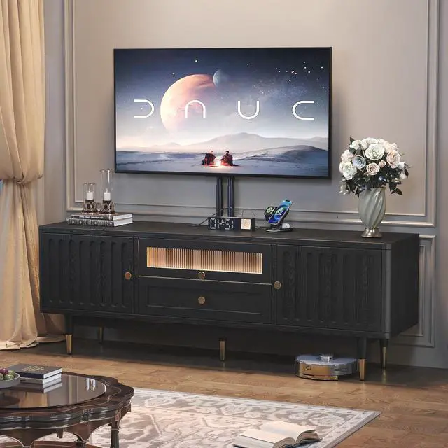 Alt view image 2 of 7 - TV Stand for 70 Inch TV, Black