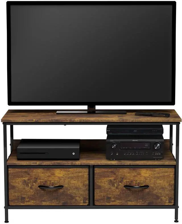 Main image of TV Stand Dresser with 2 Drawers - Television Riser Chest with Storage - Bedroom, Living Room, Closet, & Dorm Furniture