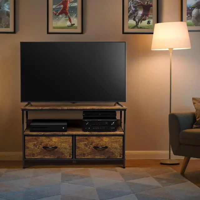 Alt view image 5 of 7 - TV Stand Dresser with 2 Drawers - Television Riser Chest with Storage - Bedroom, Living Room, Closet, & Dorm Furniture