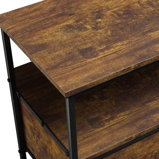 Alt view image 6 of 7 - TV Stand Dresser with 2 Drawers - Television Riser Chest with Storage - Bedroom, Living Room, Closet, & Dorm Furniture