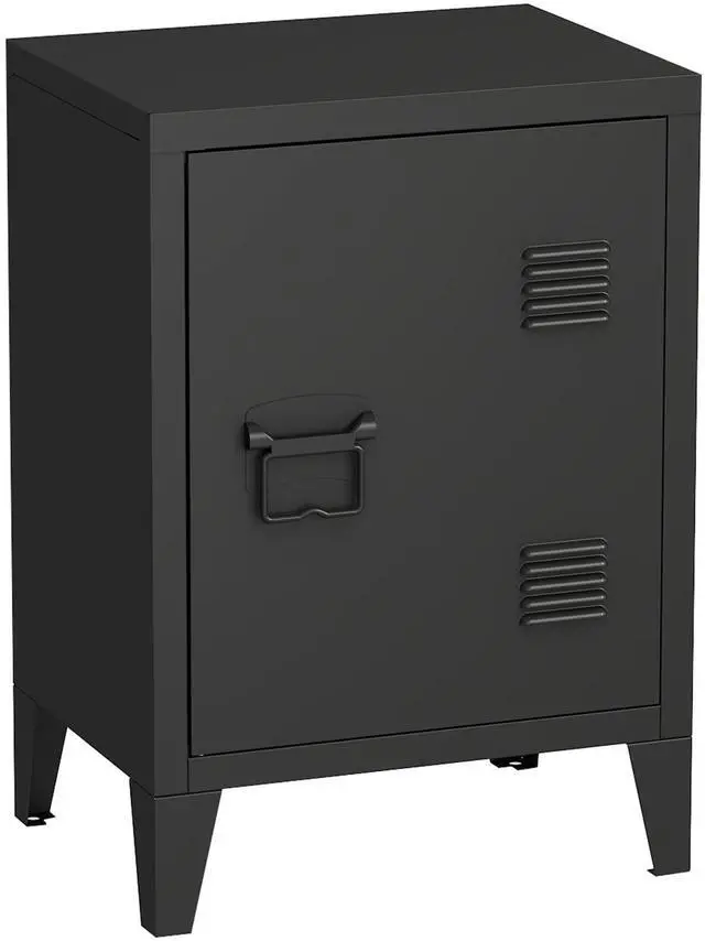 Main image of Metal Nightstand Modern End Side Table Steel Bedside Storage Cabinet with Shelf Easy Assembly for Living Room Bedroom