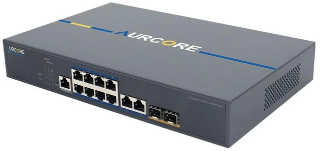 Main image of AurCore AES2001P 8-Port Gigabit PoE+ Managed Switch with SFP, for IP Cameras, VLAN QoS ACL, 3-Year Warranty