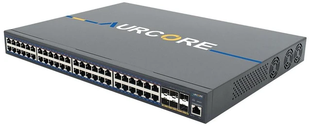 Main image of AurCore AES4002 48-Port Gigabit L3 Switch with 10G SFP+ Uplinks, Layer 3 Routing, 1U Rackmount, VLAN QoS ACL, 3-Year Warranty