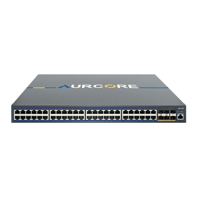 Alt view image 2 of 3 - AurCore AES4002 48-Port Gigabit L3 Switch with 10G SFP+ Uplinks, Layer 3 Routing, 1U Rackmount, VLAN QoS ACL, 3-Year Warranty