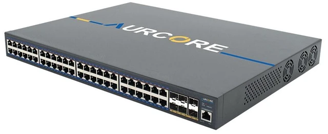 Main image of AurCore AES4002P 48-Port Gigabit PoE+ L3 Switch, 10G SFP+ Uplinks, Layer 3 Routing, for IP Camera and Surveillance Networks, VLAN QoS ACL, 3-Year Warranty