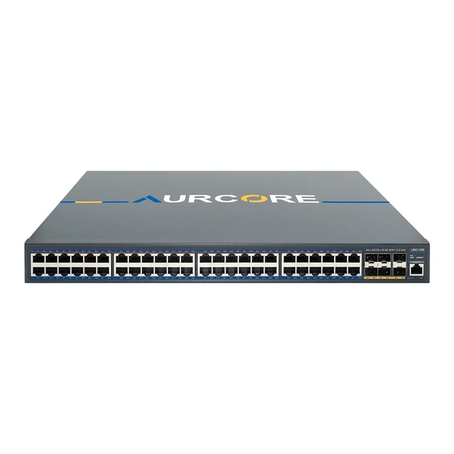 Alt view image 2 of 3 - AurCore AES4002P 48-Port Gigabit PoE+ L3 Switch, 10G SFP+ Uplinks, Layer 3 Routing, for IP Camera and Surveillance Networks, VLAN QoS ACL, 3-Year Warranty