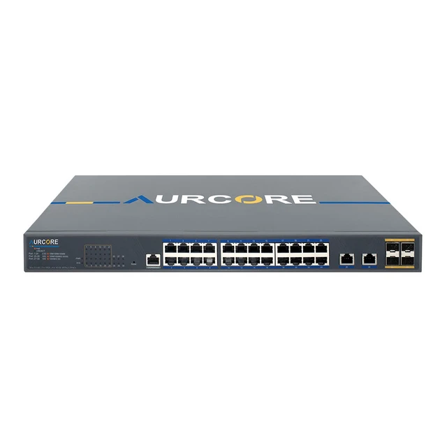 Alt view image 2 of 3 - AurCore AES4102P 24-Port 2.5G PoE+ Multi-Gig L3 Switch, Layer 3 Routing, for IP Cameras, VLAN QoS ACL, 3-Year Warranty