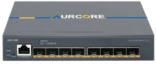 Alt view image 2 of 3 - AurCore AES4202 8-Port 10G SFP+ L3 Managed Fiber Switch, Layer 3 Routing, VLAN QoS ACL, 3-Year Warranty