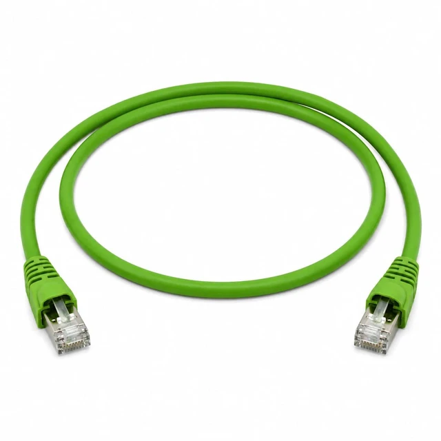 Main image of Telegärtner Cat6A RJ45 S/FTP Shielded PVC Patch Cable Green