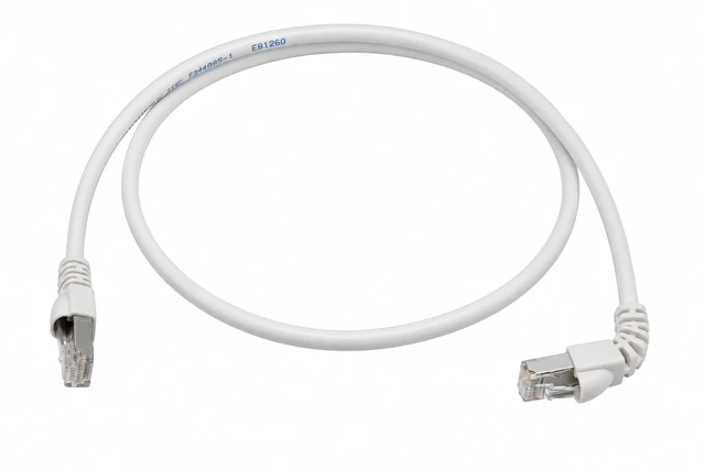 Main image of Telegärtner 100008022 Cat6A RJ45 S/FTP LSZH 90 Degree Patch Cable White
