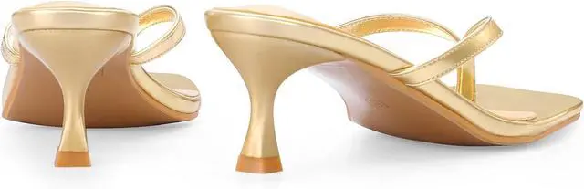 Alt view image 5 of 6 - Women's Kitten Heels Thong Sandals Open Square Toe Flip Flop Low Heels 2.5 Inch Slip On Sexy Women Dressy Slide Shoes for Casual