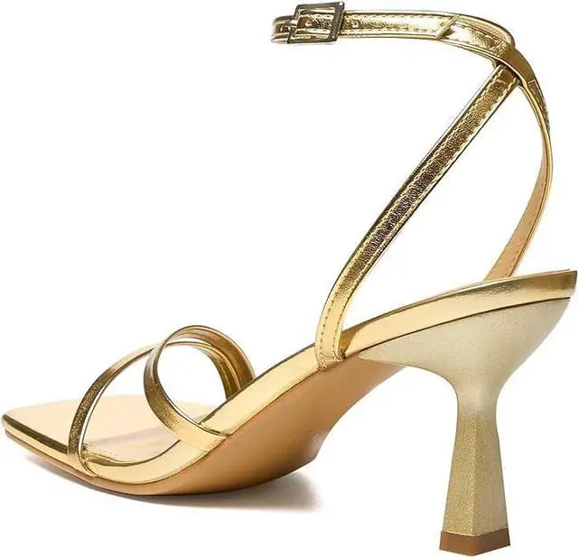 Alt view image 5 of 6 - Strappy Sandals For Women Stiletto Kitten Heels Ankle Strap Sandals Square Open Toe Sexy Comfort For Dress Party Wedding Daily