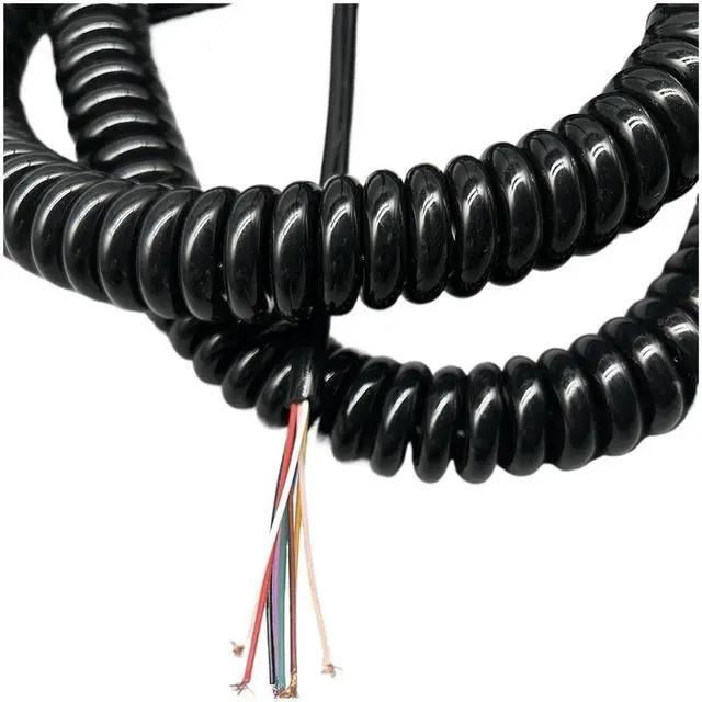 Alt view image 3 of 3 - 24AWG Coiled Power Cable Pure Copper Spring 9 Core Spiral Telescopic High Elastic Wire Pure Copper TPU Sheath Cable(Stretch 2.5)