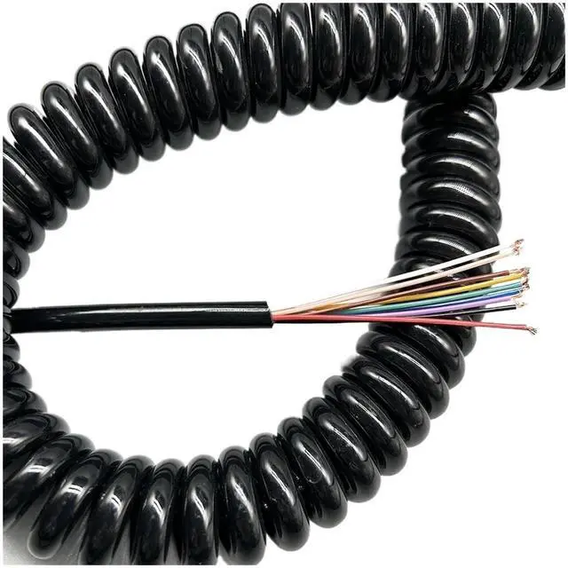 Alt view image 2 of 3 - 24AWG Coiled Power Cable Pure Copper Spring 9 Core Spiral Telescopic High Elastic Wire Pure Copper TPU Sheath Cable(Stretch 2.5)