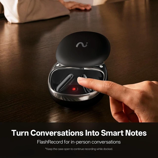 Alt view image 4 of 4 - Viaim - RecDot AI Voice Recorder Earbuds - Meeting Assistant with Transcription - Black