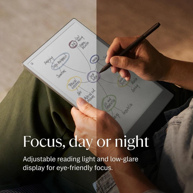 Alt view image 3 of 4 - reMarkable - Paper Pro 11.8" Paper Tablet with Marker Plus and Mosaic Book Folio - Burgundy