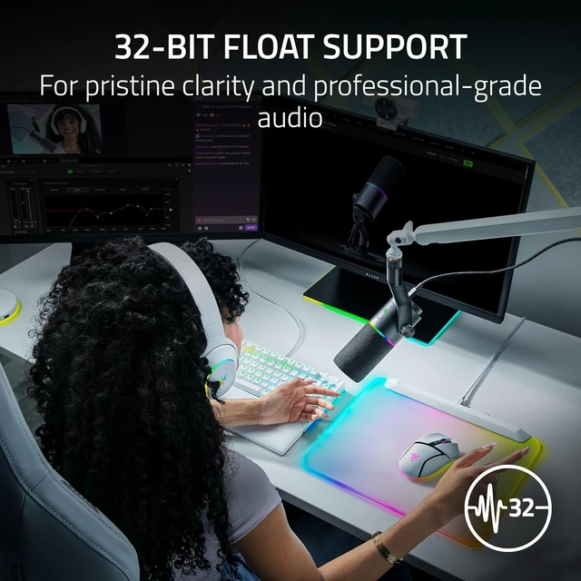 Alt view image 2 of 4 - Razer - Seiren V3 Pro Dynamic USB Type C & XLR Microphone for Streamers - Black