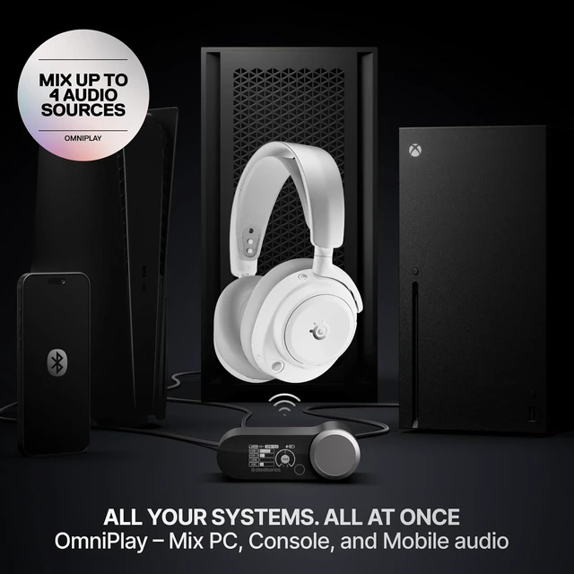 Alt view image 3 of 3 - SteelSeries Arctis Nova Pro Omni Wireless Gaming Headset - White