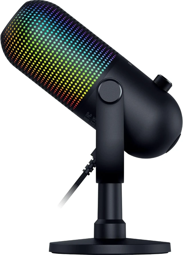 Alt view image 2 of 4 - Razer - Seiren V3 Chroma 32-Bit DSP RGB USB Microphone - Black