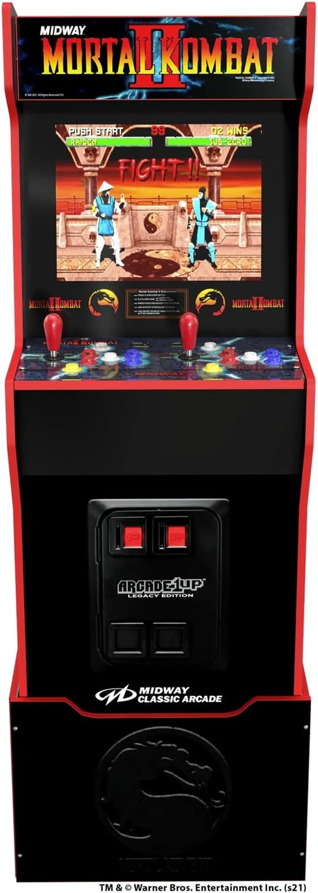 Alt view image 7 of 7 - ARCADE1UP Midway Legacy 4 Foot Arcade Machine MID-A-01061 - Mulitcolor