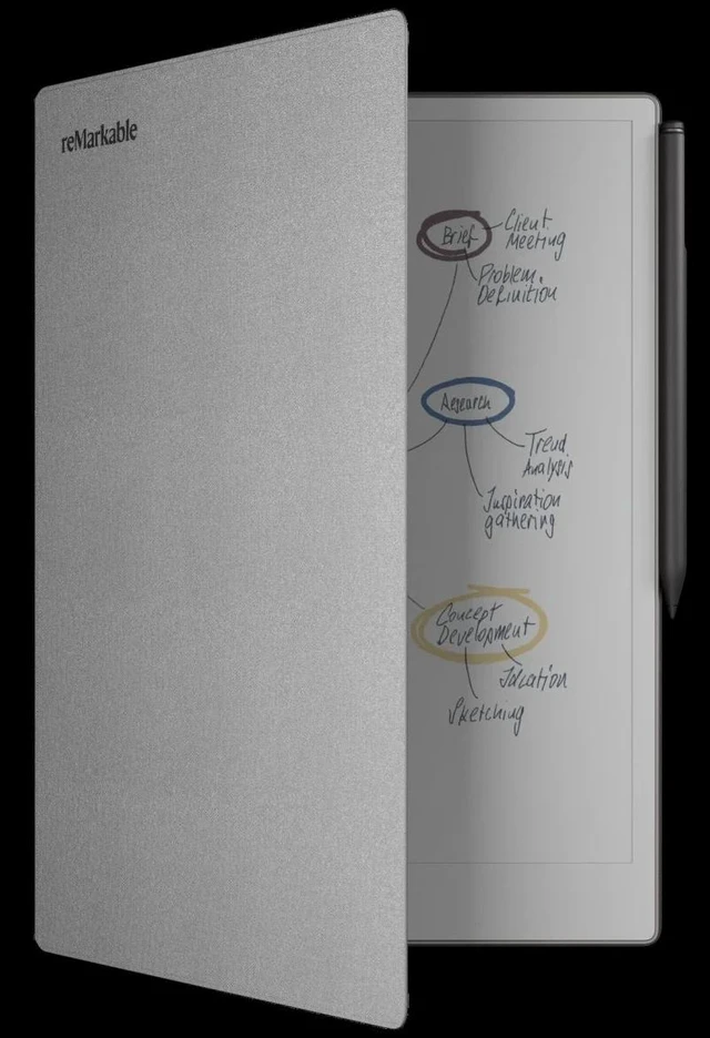 Main image of reMarkable - Paper Pro 11.8" Paper Tablet with Marker Plus and Polymer Weave Book Folio - Gray