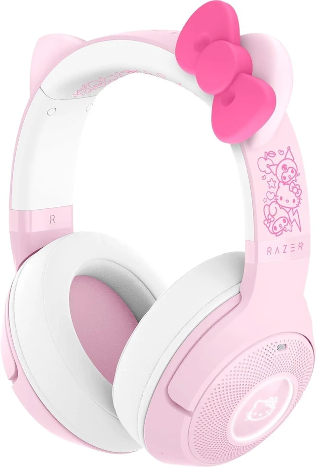 Main image of Razer - Kraken Kitty V2 BT Wireless Gaming Headset with Chroma RGB - Hello Kitty Edition - Pink