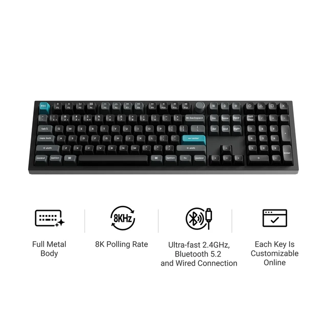 Alt view image 2 of 4 - Keychron - Q6 Ultra 8K Fully Assembled Knob Wireless Mechanical Keyboard with Silk POM Brown Switch - Black