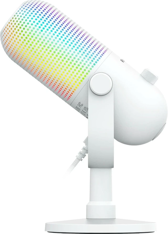 Alt view image 3 of 4 - Razer - Seiren V3 Chroma 32-Bit DSP RGB USB Microphone - White