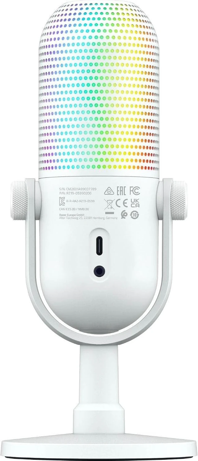 Alt view image 4 of 4 - Razer - Seiren V3 Chroma 32-Bit DSP RGB USB Microphone - White