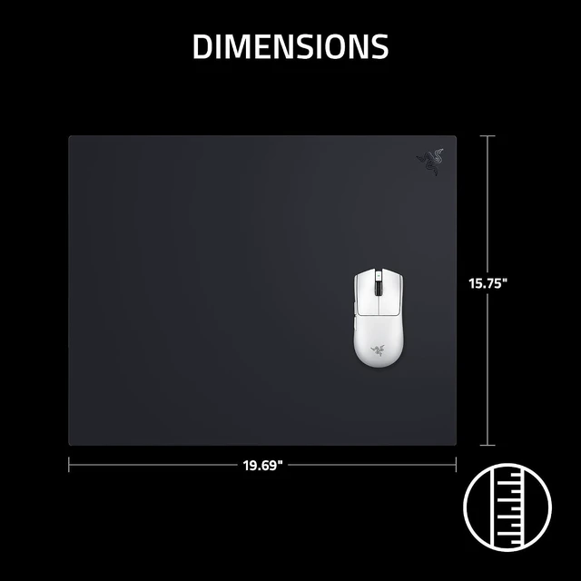 Alt view image 3 of 4 - Razer Atlas Pro Tempered Glass Gaming Mouse Mat Black
