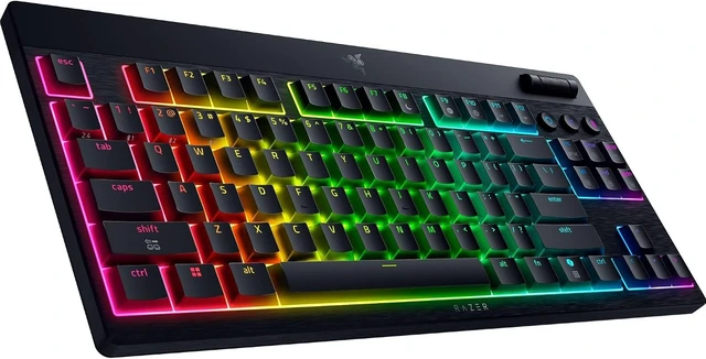 Alt view image 2 of 4 - Razer - BlackWidow V4 Low-profile HyperSpeed Wireless TKL Mechanical Orange Tactile Switch Gaming Keyboard with Chroma RGB - Black