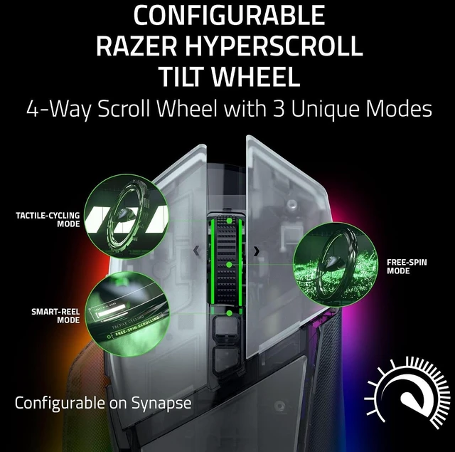 Alt view image 4 of 4 - Razer - Basilisk V3 Pro 35K Fully Customizable Wireless Ergonomic RGB Gaming Mouse - Phantom White