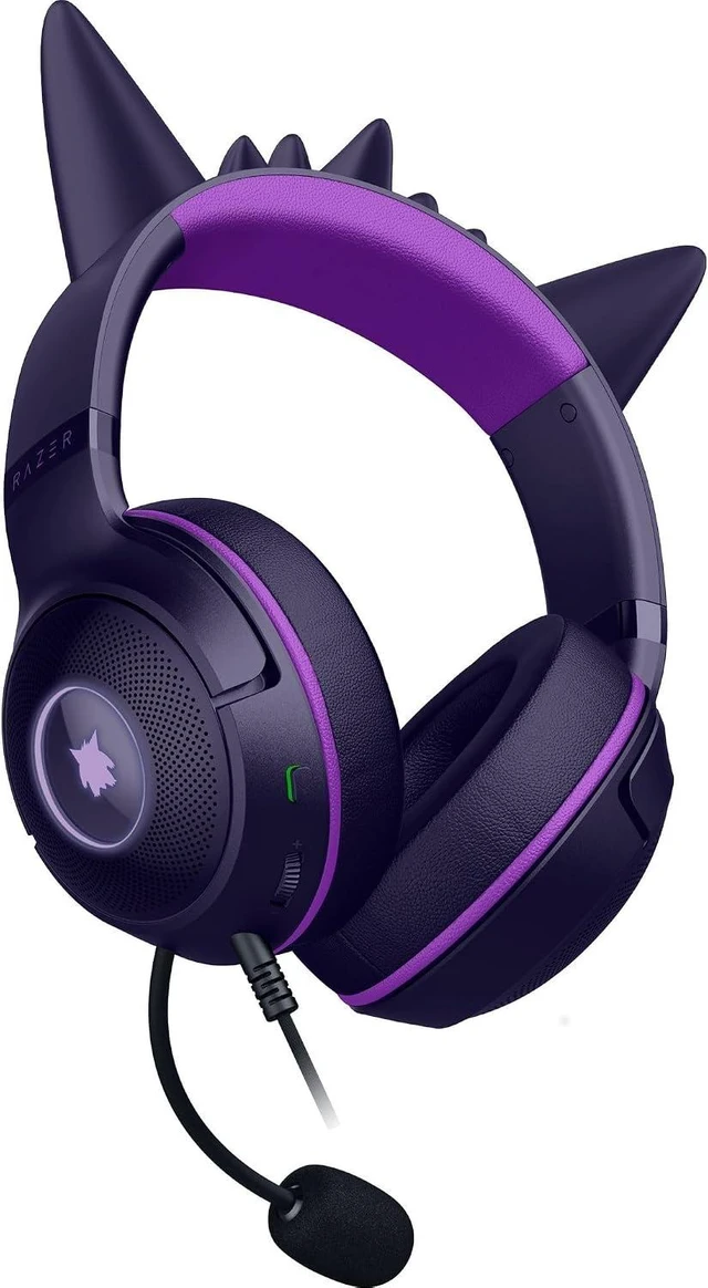 Alt view image 2 of 4 - Razer - Kraken Kitty V2 Wired Gaming Headset for PC, Mac, Nintendo Switch, Steam Deck, Mobile, and Tablet - Pokemon Gengar Edition