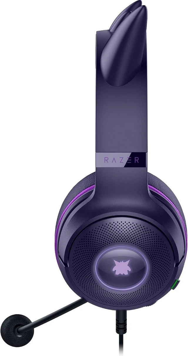 Alt view image 3 of 4 - Razer - Kraken Kitty V2 Wired Gaming Headset for PC, Mac, Nintendo Switch, Steam Deck, Mobile, and Tablet - Pokemon Gengar Edition