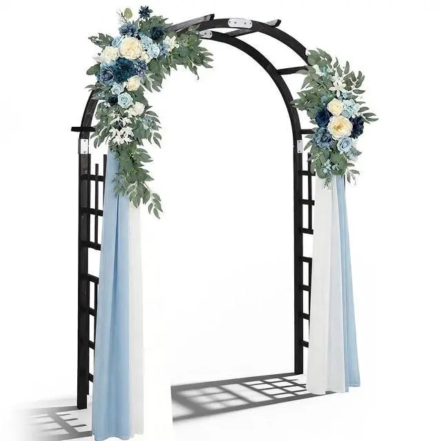 Main image of 7Ft Wooden Garden Arbor Arch, Wood Arbor Trellis, Pergola Archway for Wedding Ceremony Decoration Pergola Plant Climbing Rose Vines Lawn Courtyard Patio Black