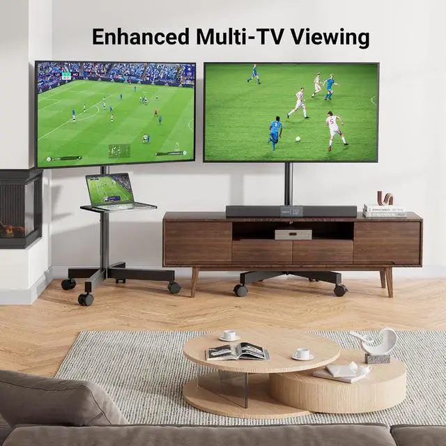 Alt view image 6 of 7 - Mobile TV Stand for 23-60 Inch LCD LED Flat/Curved Panel Screen TVs