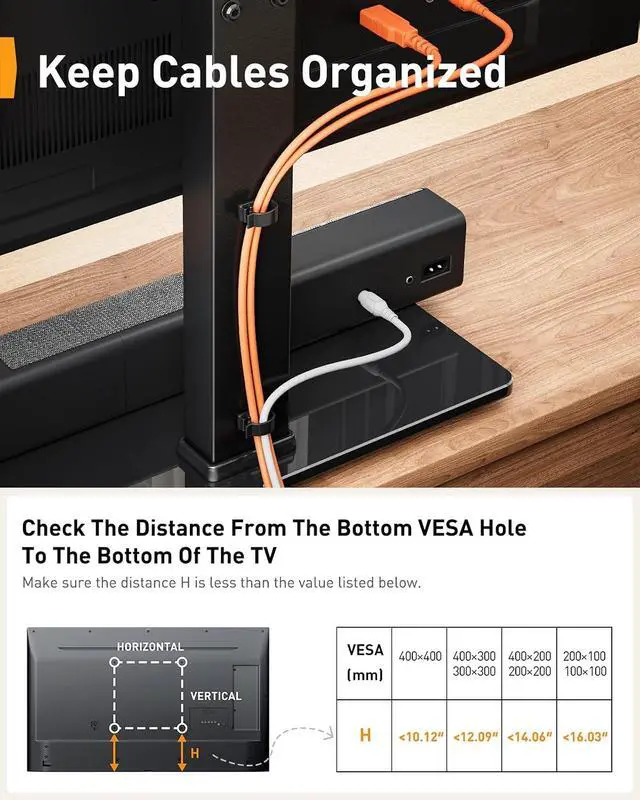 Alt view image 5 of 7 - Universal Swivel TV Stand Base for 3270 inch TVs, Height Adjustable Table Top TV Stand Mount with Tilt, Tempered Glass Base, Holds up to 88 lbs